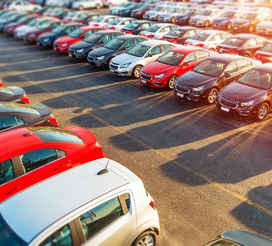 stock image of a car park